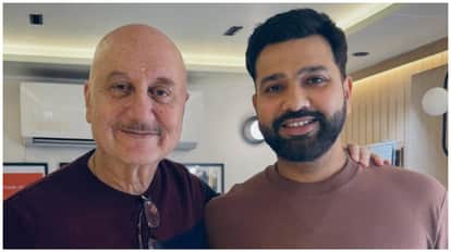 anupam kher accidentally meet cricketer rohit sharma and his wife ritika sajdeh