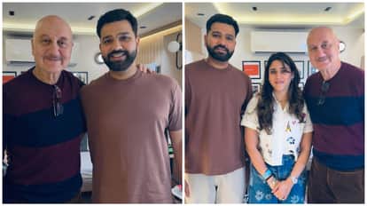 anupam kher accidentally meet cricketer rohit sharma and his wife ritika sajdeh