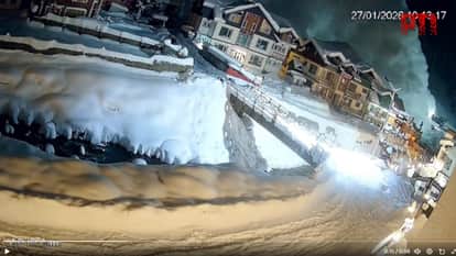 An avalanche hit Sonamarg tourist resort in Jammu and Kashmir massive avalanche was caught on CCTV camera