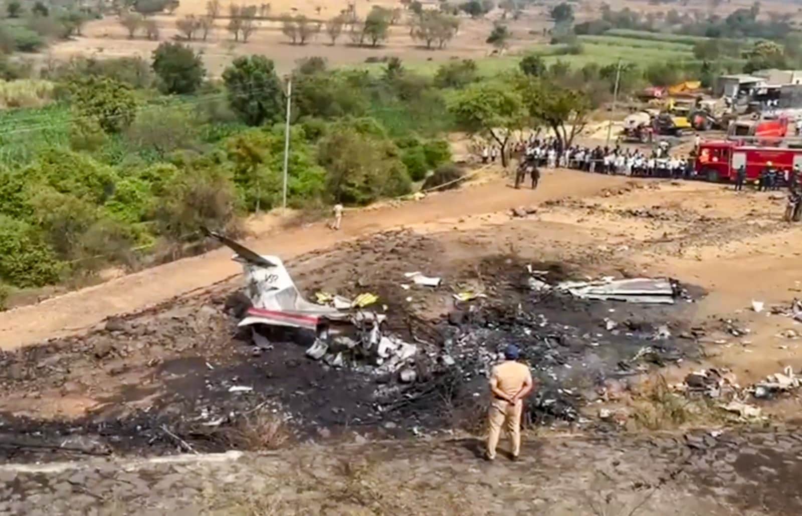 The scene after the plane crash is disturbing, horrific pictures of the accident in Baramati