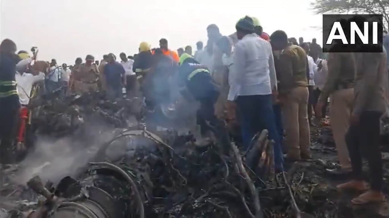 The scene after the plane crash is disturbing, horrific pictures of the accident in Baramati