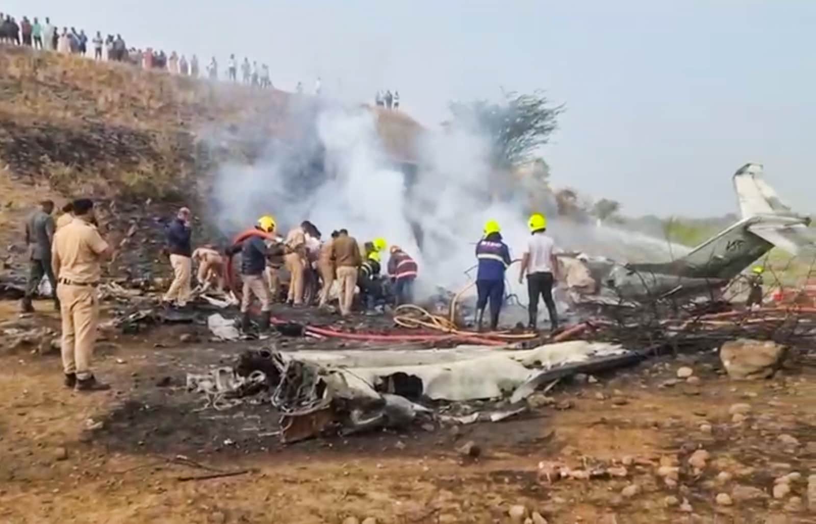The scene after the plane crash is disturbing, horrific pictures of the accident in Baramati