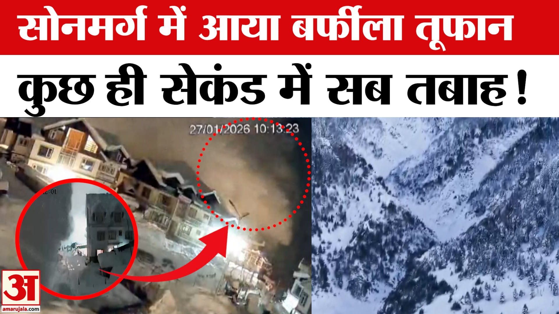 पहाड़ों से गिरा मौ*त का सैलाब! Sonamarg में भयानक Avalanche देखा क्या? | Amar Ujala | Massive Snow