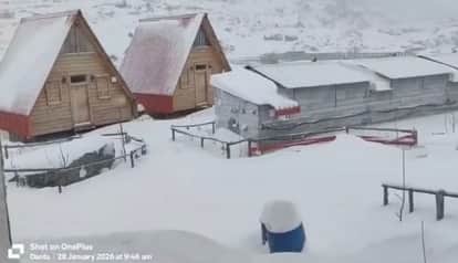 More than three feet of snow falls in high Himalayan villages, disrupting normal life
