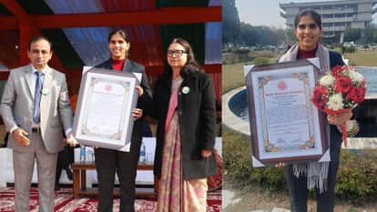 Cricketer Aditi Sheoran receives first sports talent award at PU Chandigarh