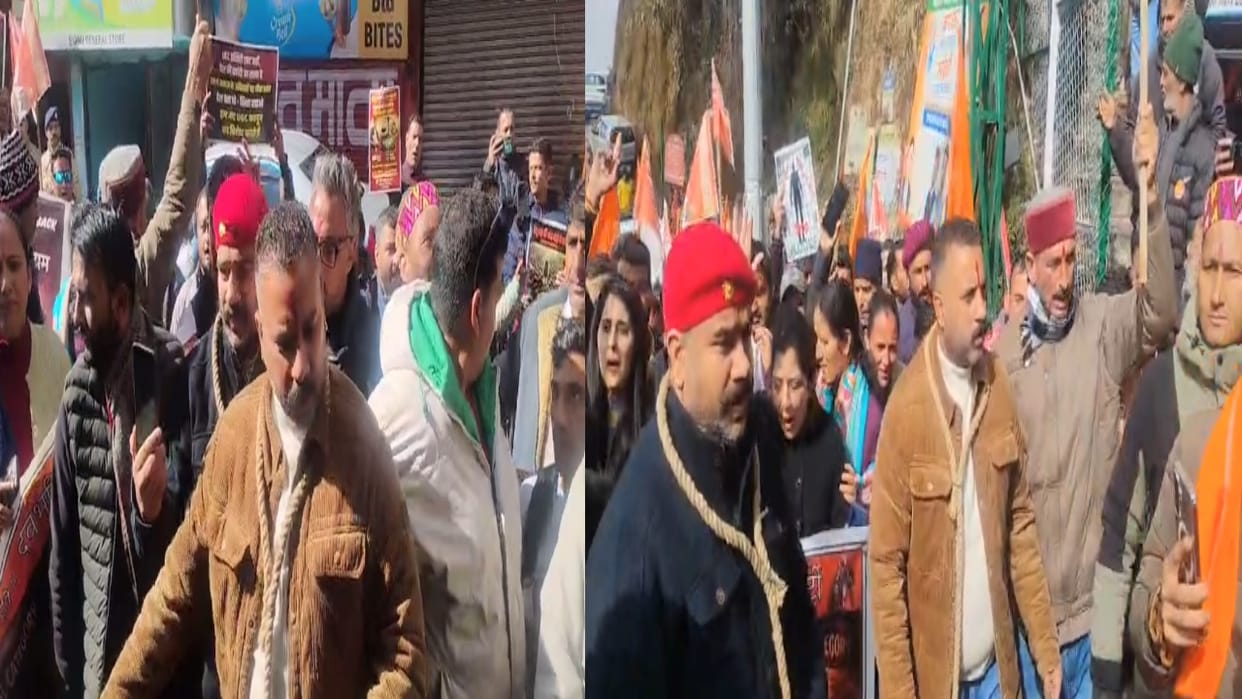 Protesting against the amendments to UGC Regulations, they surrounded the BJP office with nooses around their