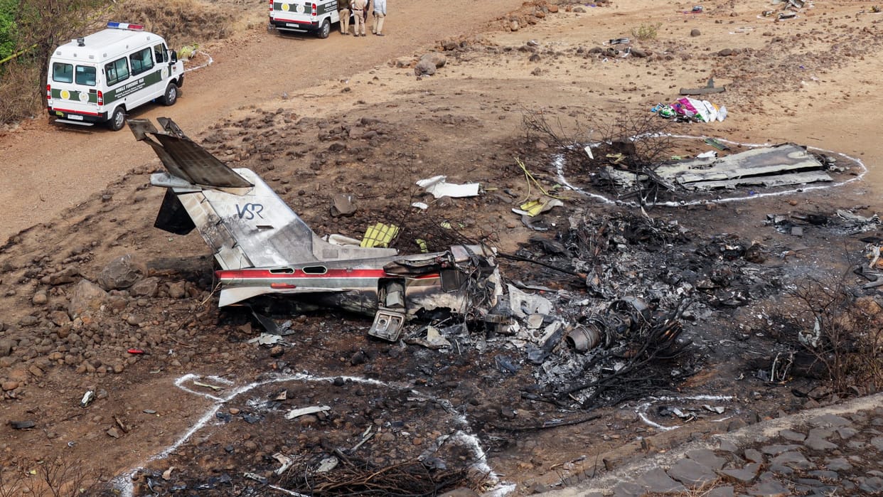 Where 'Dada' fell: Mourners and farmers gather at edge of Baramati runway