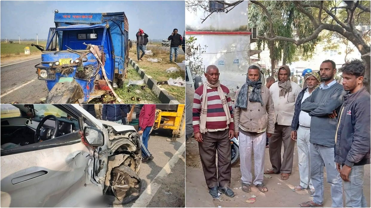 Bihar News: Tempo loaded with vegetables hit by Hyva truck in Jehanabad, driver killed, 1 seriously injured