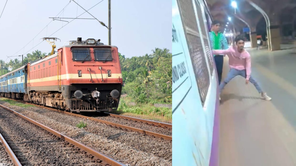 Boy perform shocking deadly stunt on a moving train video goes viral on social media