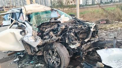Fortuner collided with truck three people dies accident on Chandigarh-Zirakpur highway