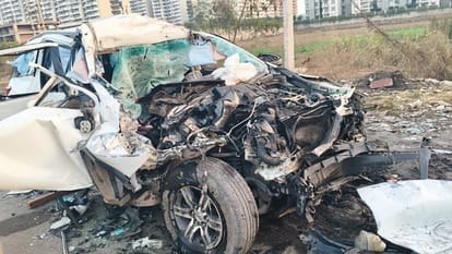 Fortuner collided with truck three people dies accident on Chandigarh-Zirakpur highway