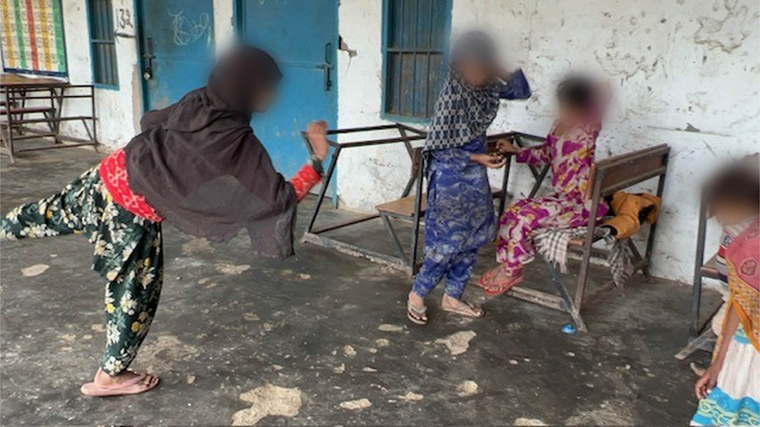 Children play marbles at government school in Gokalpur 500 students on paper only 10 found teacher absent