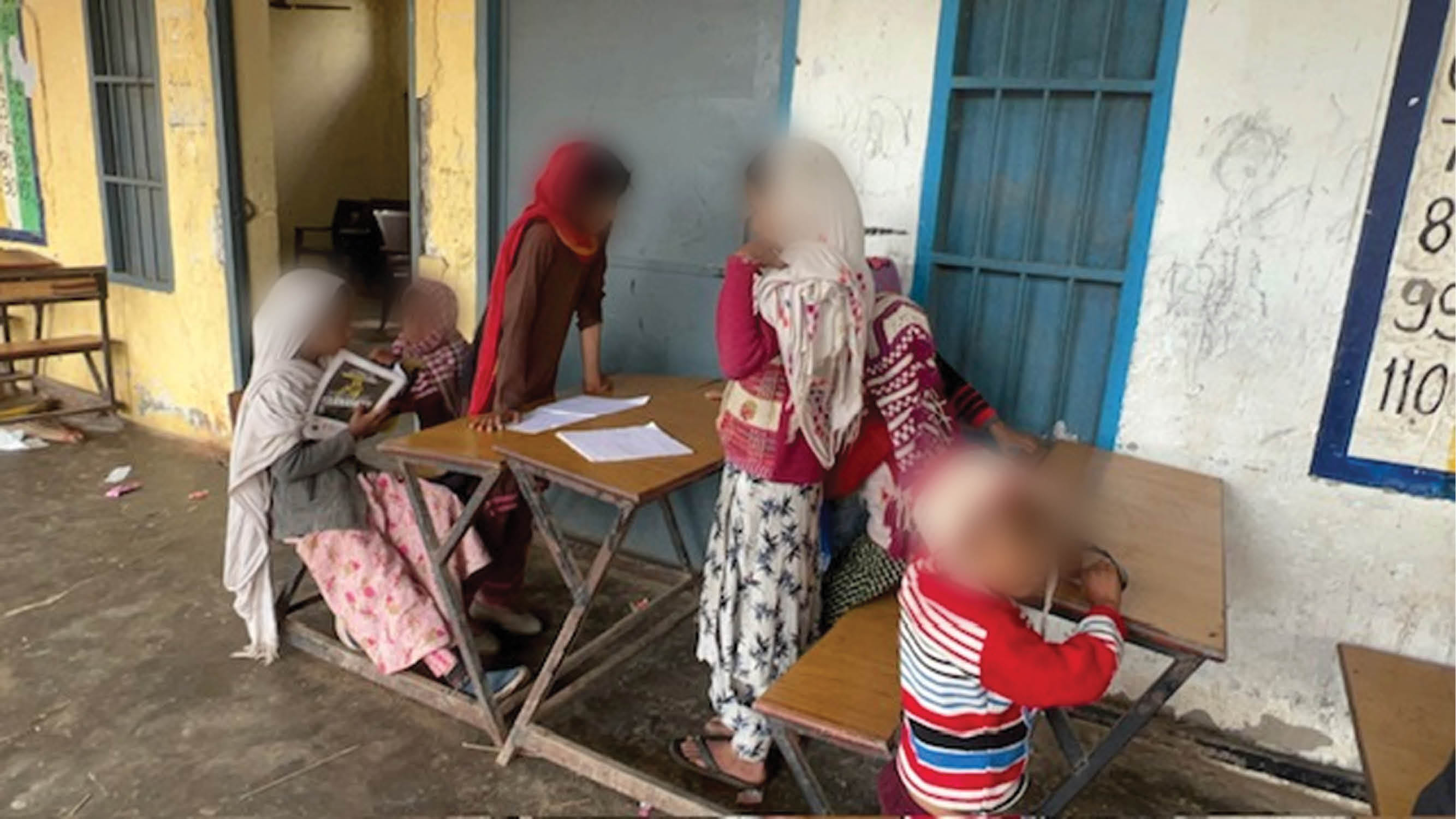 Children play marbles at government school in Gokalpur 500 students on paper only 10 found teacher absent