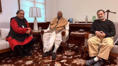 Shashi Tharoor Mallikarjun Kharge Rahul Gandhi meet Congress internal unity leadership talk political news