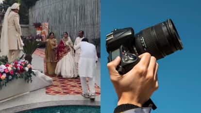 Viral video photographer falls into pool during wedding shoot but Still the recording continued