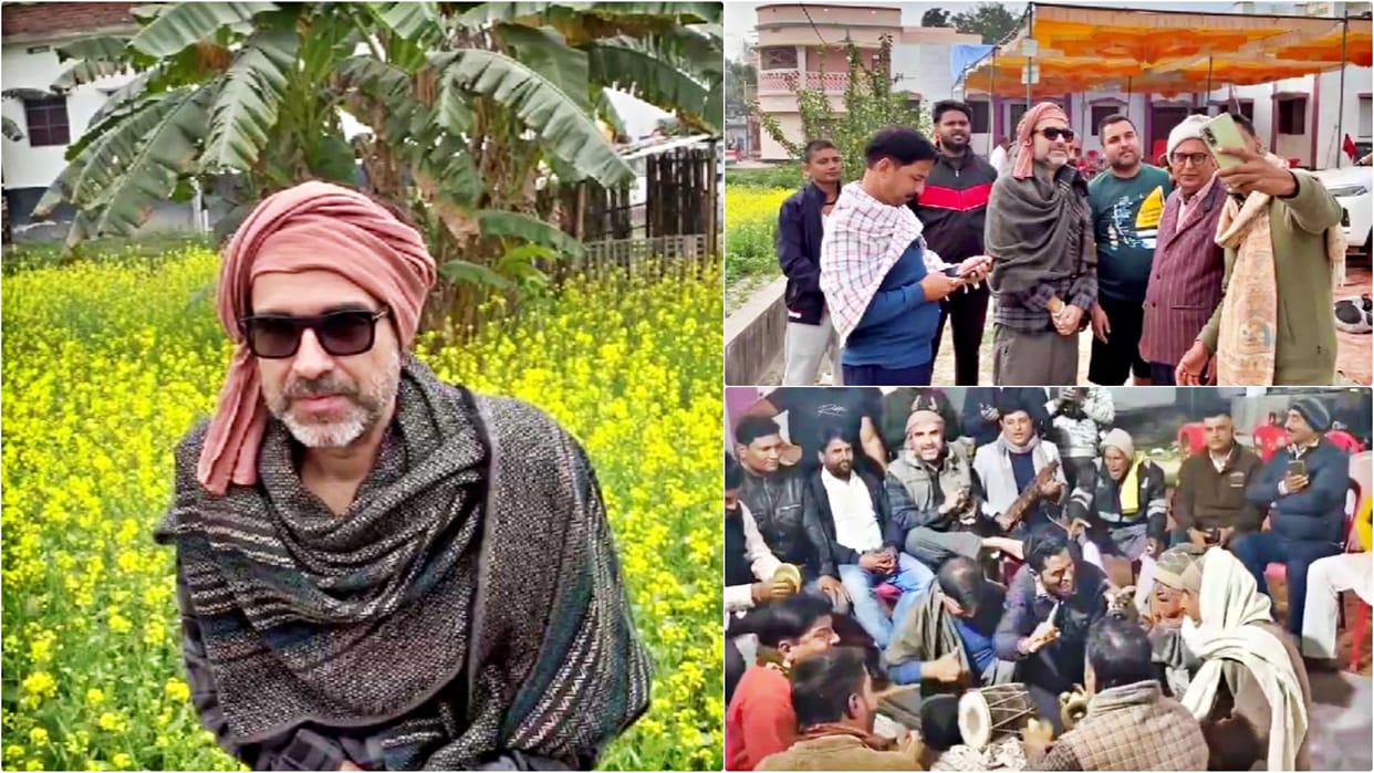 Actor Pankaj Tripathi reaches ancestral village in Gopalganj on his mother's death anniversary, sings Fagua