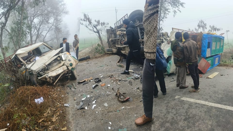 One driver was killed and another seriously injured in a collision between two pickup trucks