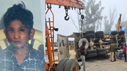 Innocent child crushed under a truck loaded with crushers