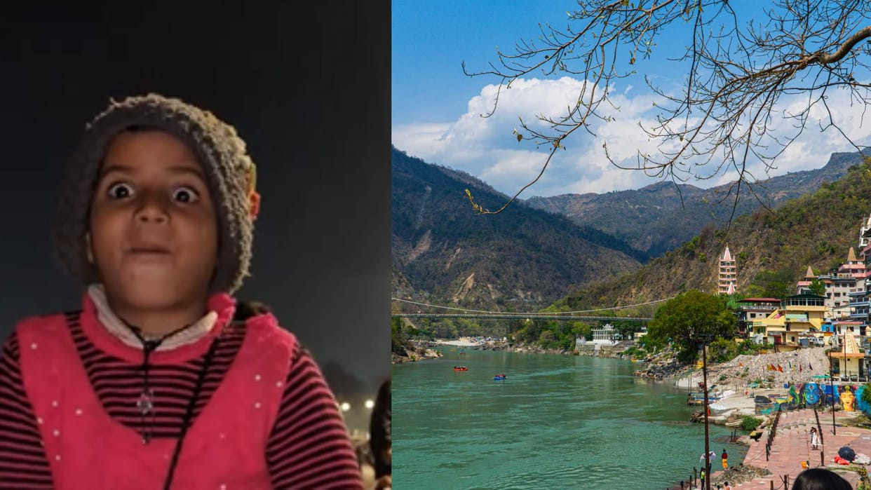 Viral Video An girl standing on the banks of Rishikesh Ghat won the hearts of internet people with her smile