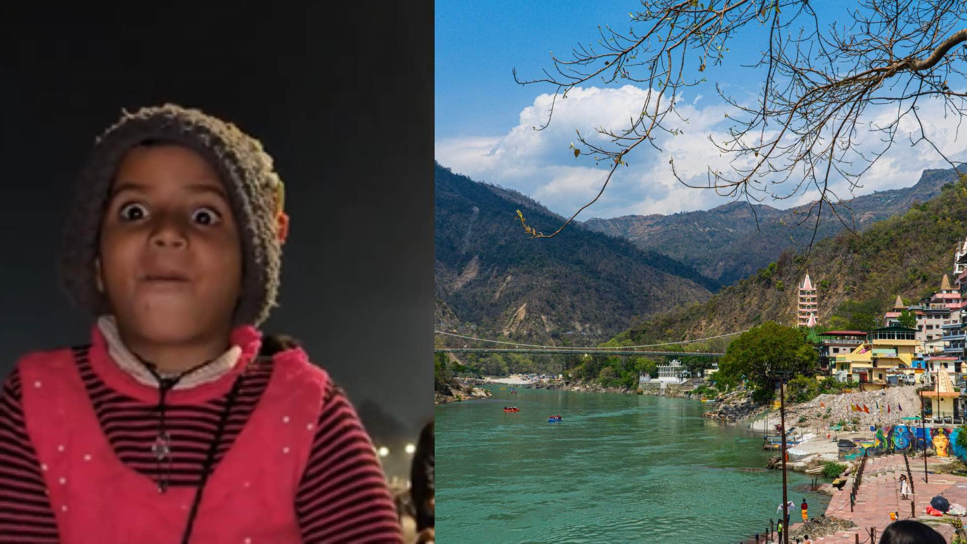 ऋषिकेश घाट किनारे खड़ी बच्ची की मुस्कान ने जीता लोगों का दिल