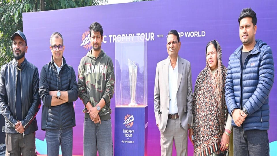 ICC Men T20 World Cup trophy reaches Rinku Singh DPS school