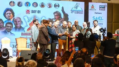 Banaras Lit Fest Actor Anupam Kher interacted with school children in varanasi