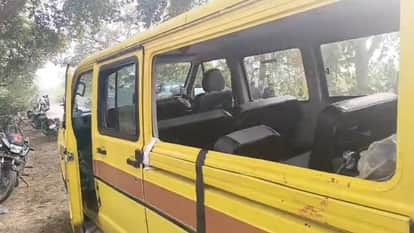 speeding car hits school van in Raebareli injuring nine children and hospitalizing them