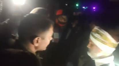 Kanpur Accident out of control truck ran over motorcyclist villagers blocked the road with his body