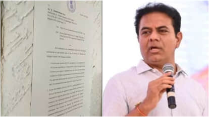 BRS KT Rama Rao Targets CM revanth reddy for pasted notice on KCR house