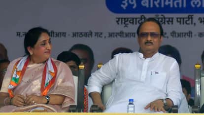 Ajit Pawar wife Sunetra Pawar arrived in Mumbai to take oath as Maharashtra Deputy CM