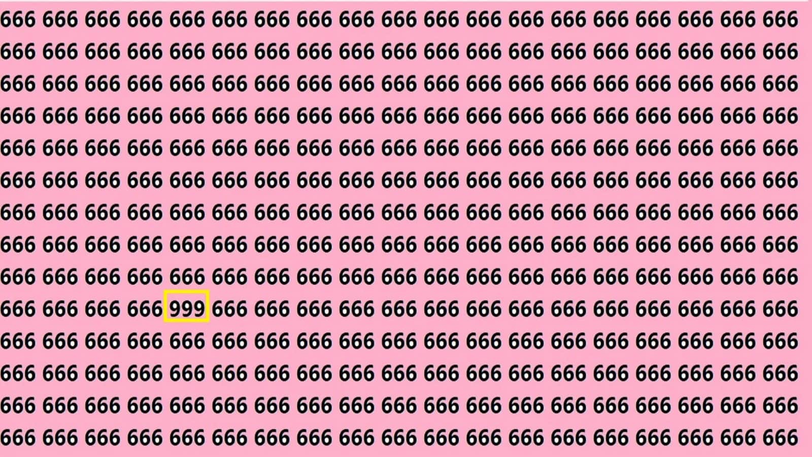 Optical Illusion IQ Test Brain Test Can You Spot 999 in 15 Seconds Brain Teaser Image