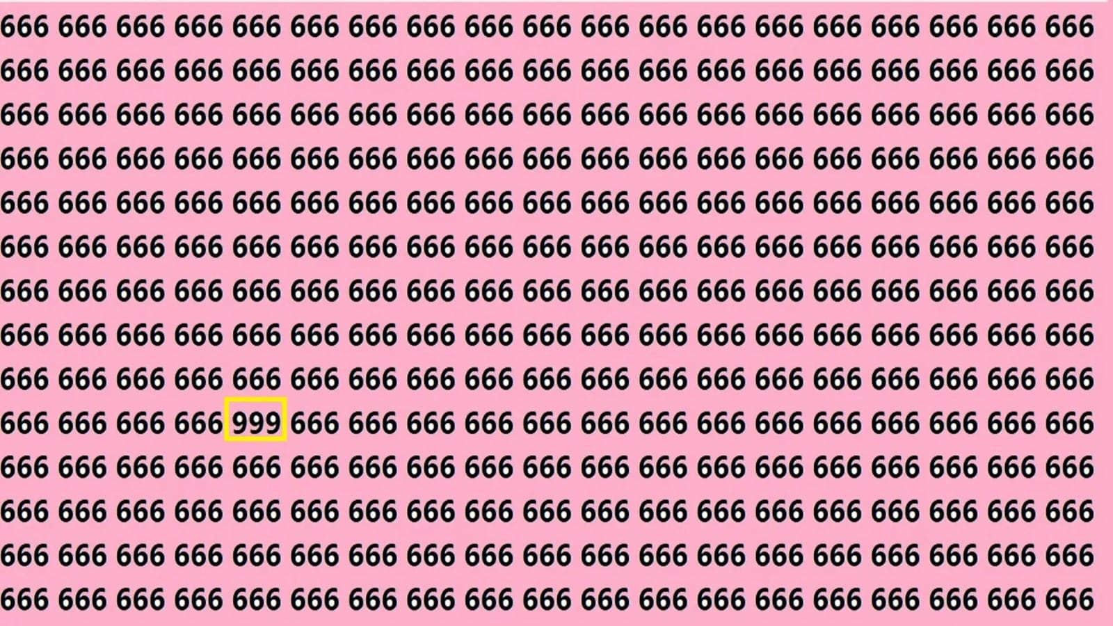 Optical Illusion IQ Test Brain Test Can You Spot 999 in 15 Seconds Brain Teaser Image
