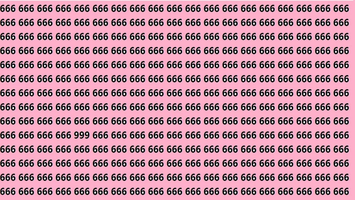 Optical Illusion IQ Test Brain Test Can You Spot 999 in 15 Seconds Brain Teaser Image