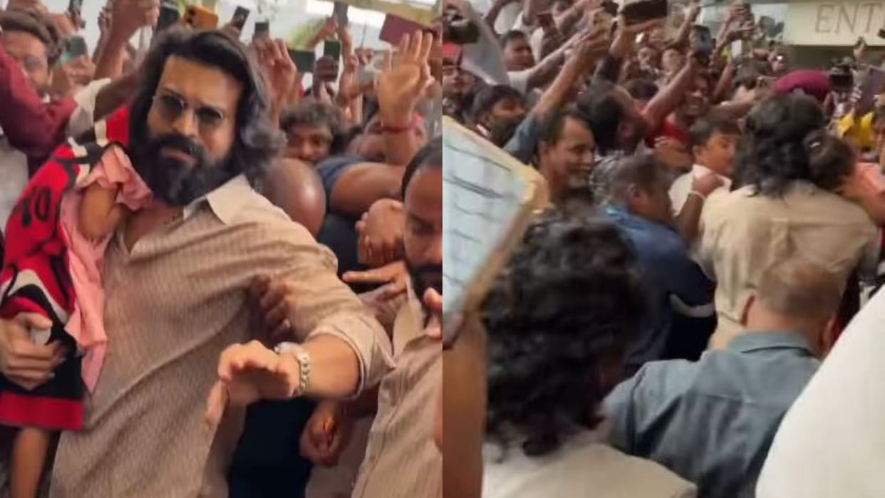 Ram Charan reached to hospital to meet wife and children get Mobbed video viral