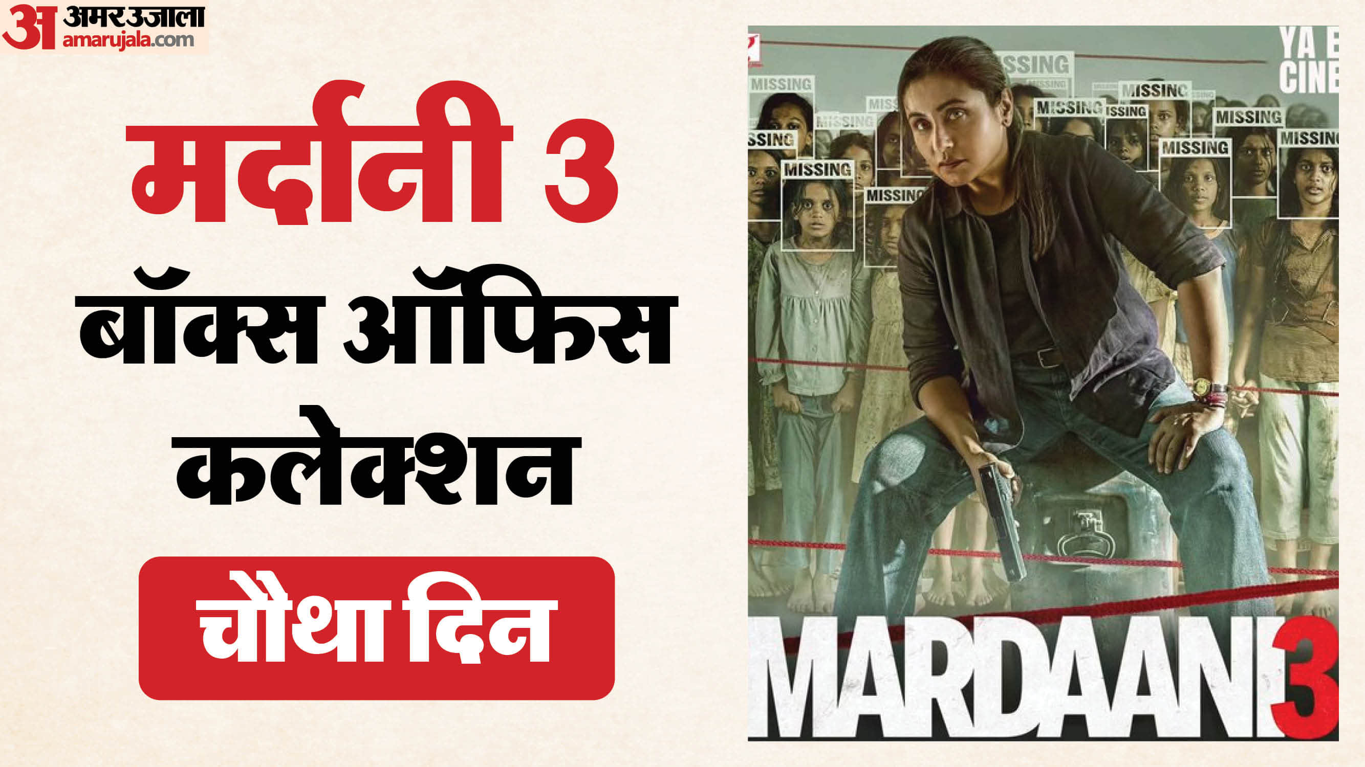 Mardaani 3 Box Office Collection Day 4 Abhiraj Minawala Aditya Chopra film rani mukerji