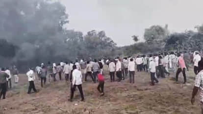 Khargone News: Stone pelting during funeral, tension prevails in the village
