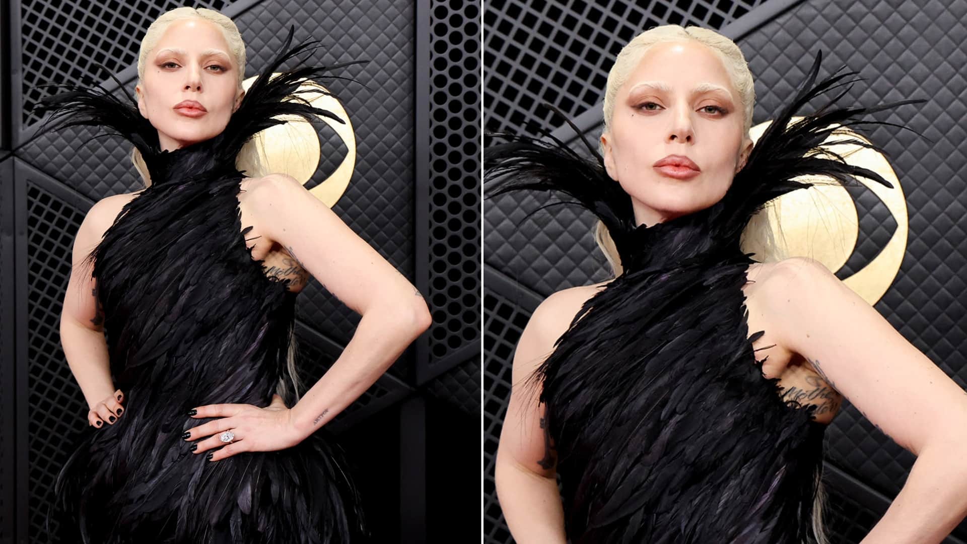 Lady Gaga Justin Bieber with wife Hailey Bieber And Sabrina Carpet Red Carpet Look Grammy 2026