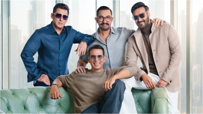 Salman Khan Aamir Akshay Kumar Ajay Devgan unite for magazine cover shoot many Celebs attend event Video Viral