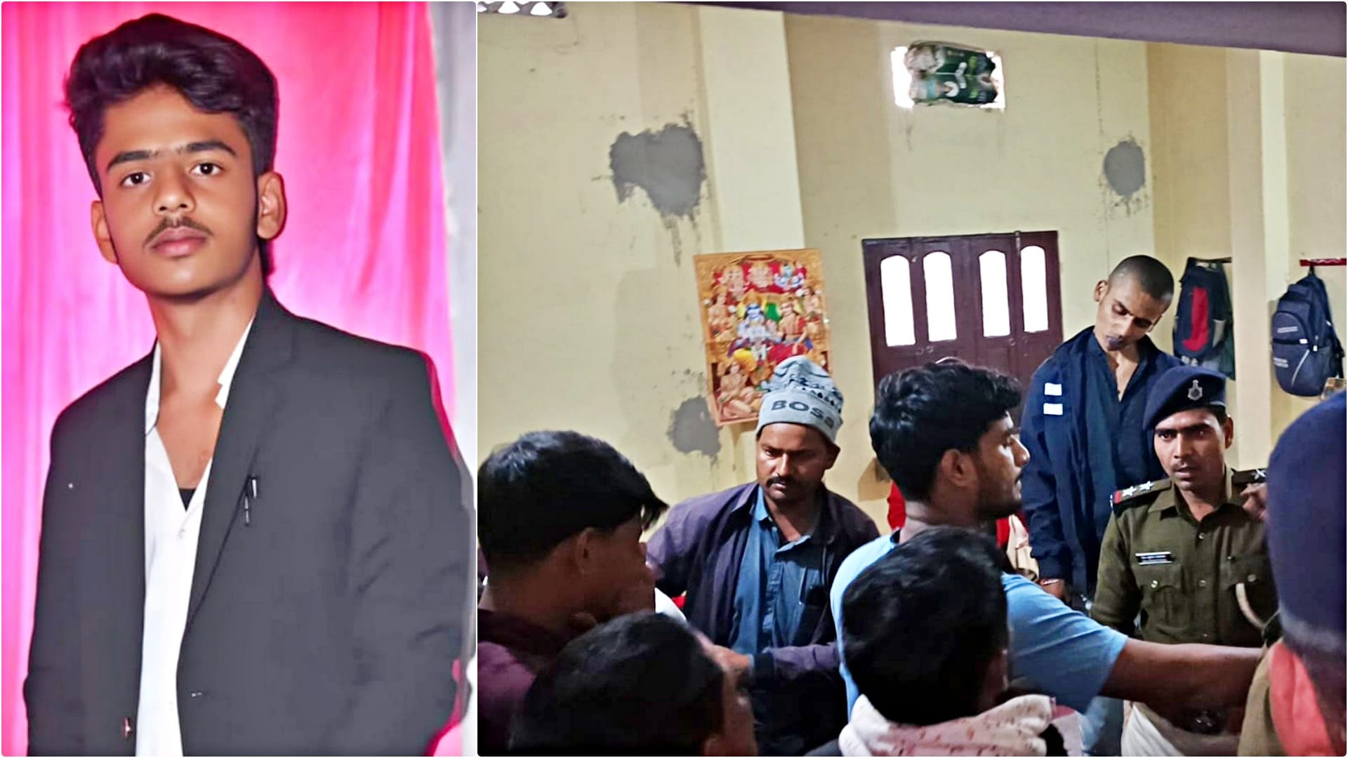 मृतक विशाल (फाइल फोटो) तथा जांच में जुटी पुलिस