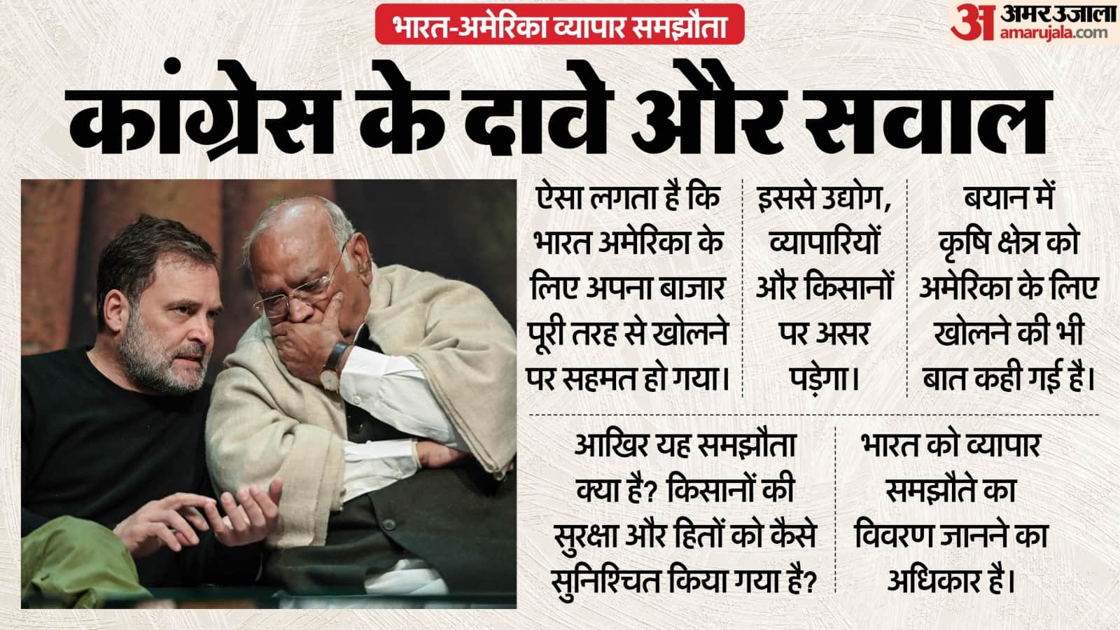 कांग्रेस ने ट्रेड डील पर सरकार को घेरा