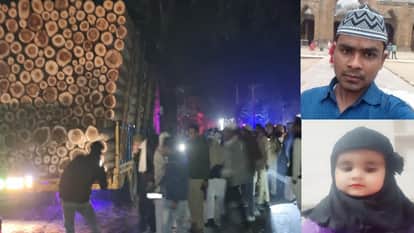 Bijnor: A tractor-trolley filled with wood stopped in front, when it came down, the bike rider crushed