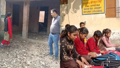 Piles of garbage in the school premises, classes held in the panchayat building - the reality of Moradabad
