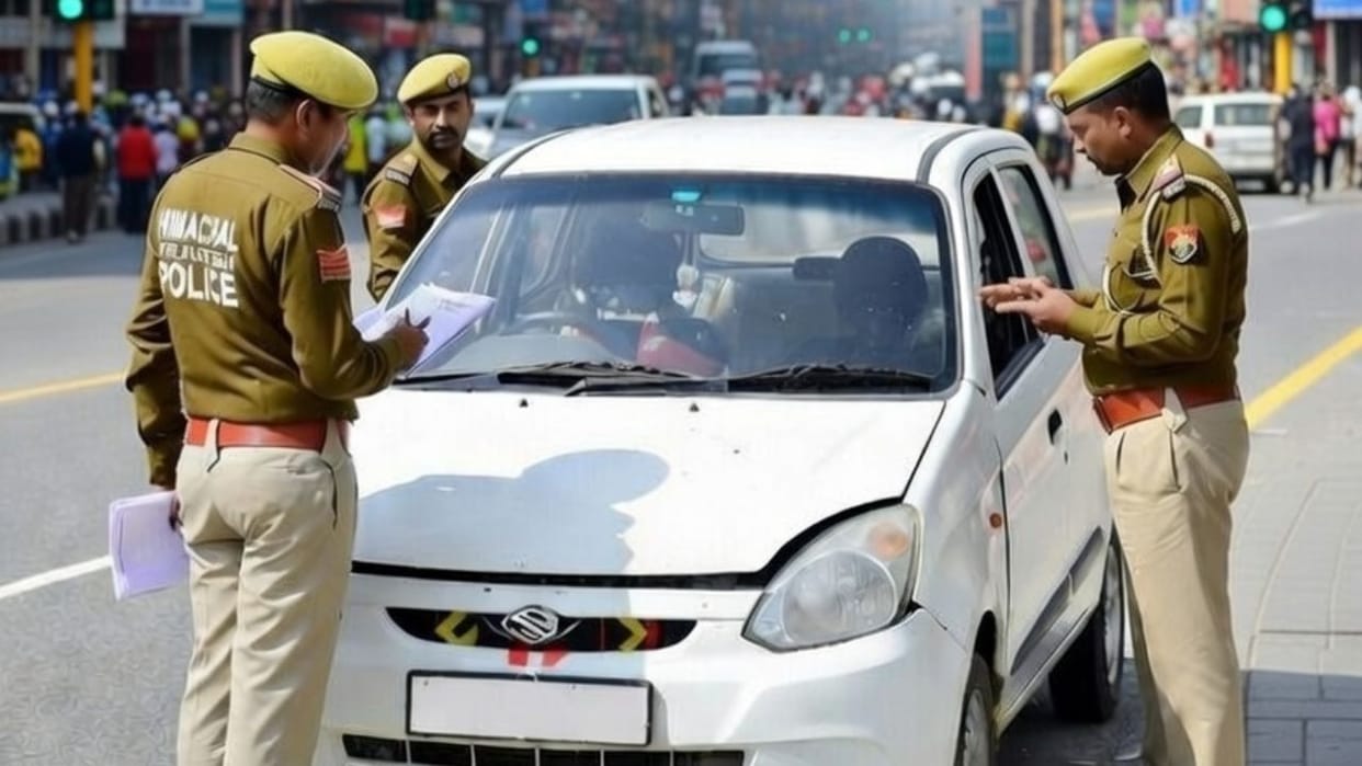 Himachal Hamirpur police take strict action, issue a fine of one lakh rupees for modifying an Alto car