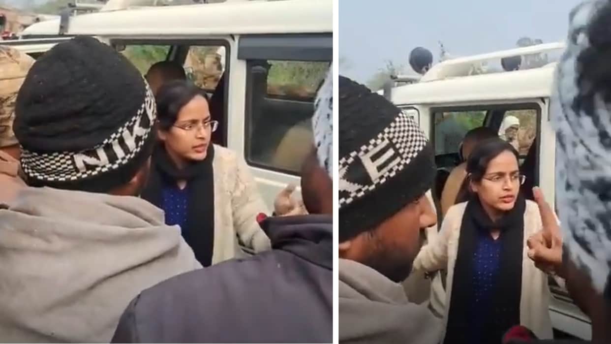 Tehsildar arrived to inspect hailstorm and told farmers to step aside, saying this was not the way to talk.