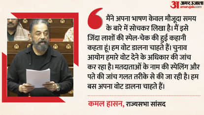 Kamal Haasan's first speech in Rajya Sabha, said- Election Commission is investigating our votes