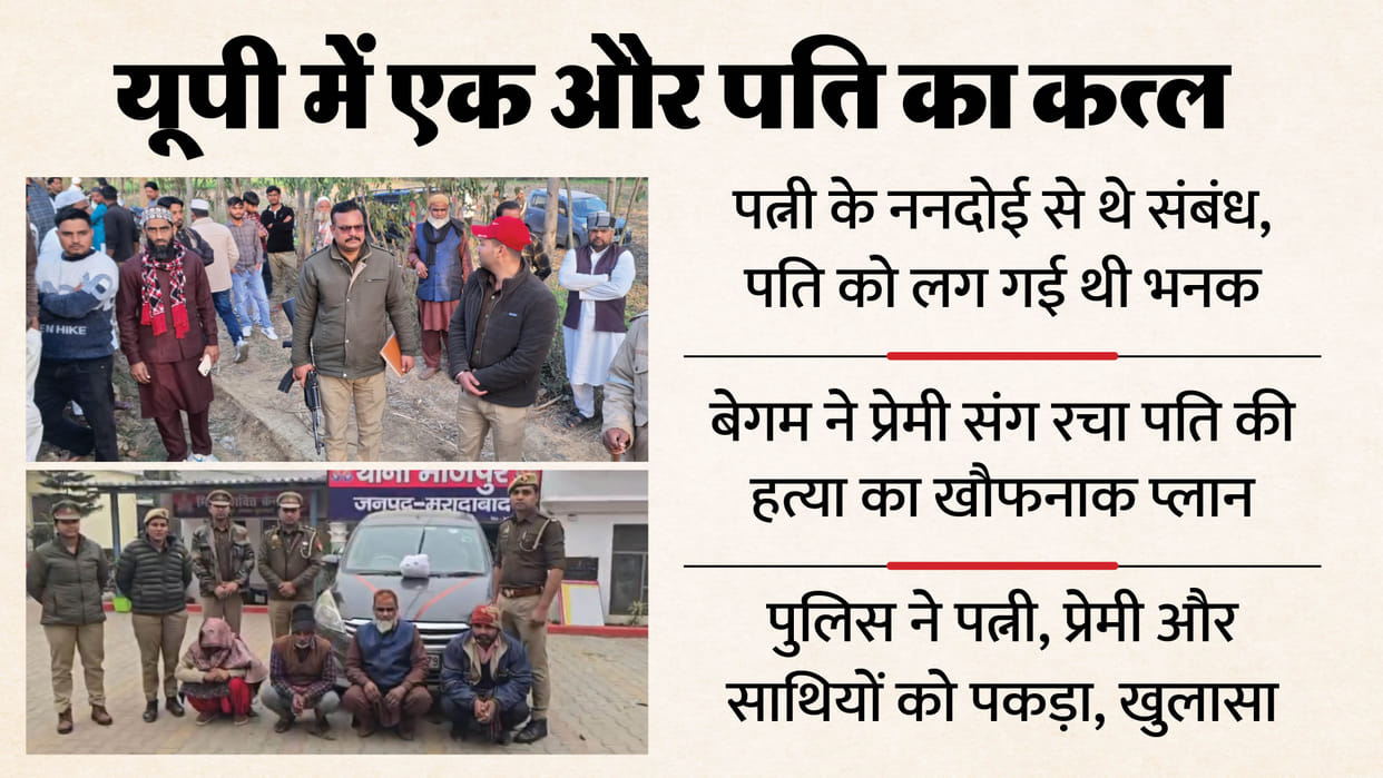 Wife murdered her husband along with her lover In Moradabad