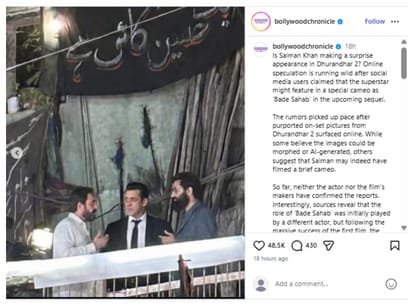 salman khan viral photos leaked from the set of dhurandhar 2 fact check fans says its ai generated