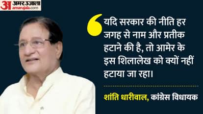 Rajasthan Vidhan Sabha session Congress MLA Shanti Dhariwal Questions Amer inscriptions