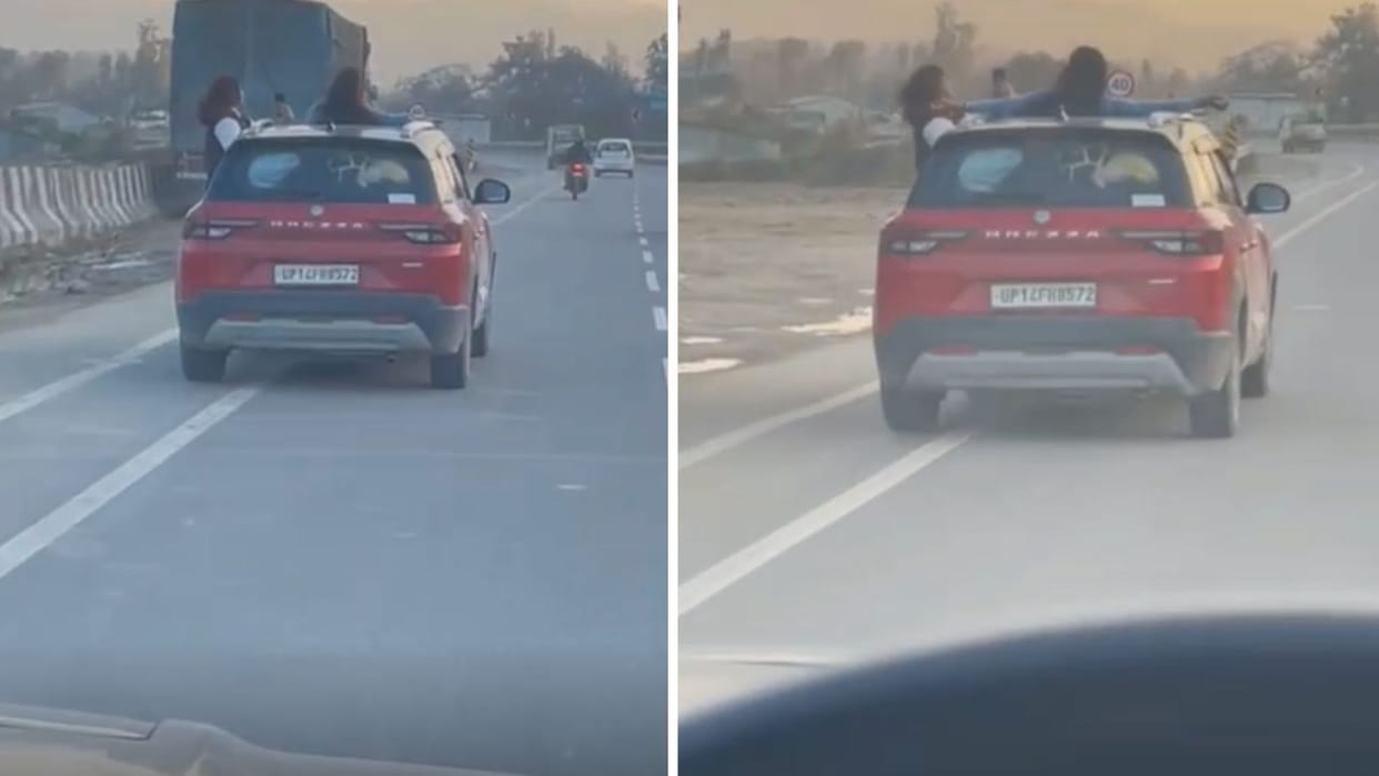 Video Action taken against hooliganism from a moving car Himachal Police issued a fine of Rs 3500
