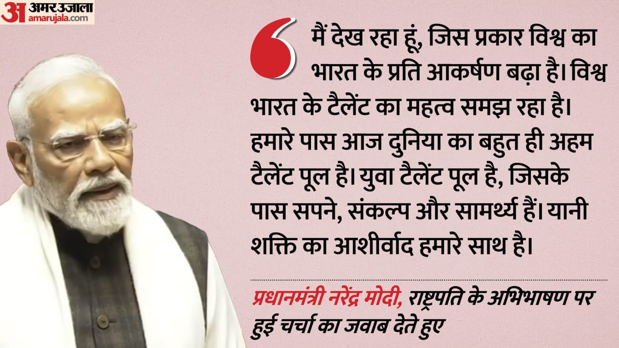 parliament budget session pm modi reply in rajya sabha motion of thanks to president address
